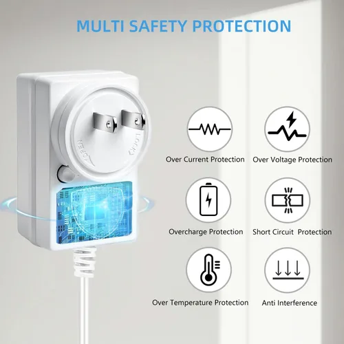 Vista 7 de Adaptador de fuente de alimentación de 12 V, 2 A, convertidor de 24 W CA/CC de 100 V-240 V a 12 voltios y extremos de cable desnudo + terminales