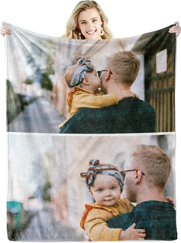 Vista 22 de Youltar Regalos personalizados para el día de la madre para mamá, manta de fotos personalizada de hija e hijo, 6 collages de fotos de 30 x 40