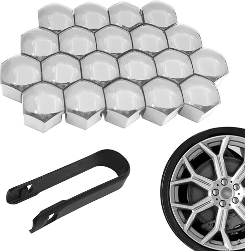Vista 8 de 20 fundas para tuercas de rueda de automóvil, cubierta decorativa de pernos de rueda de 0.67 pulgadas con herramienta de extracción, tapas