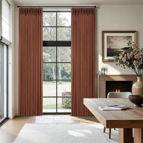 Vista 65 de Cortinas de lino plisadas Blanco crema