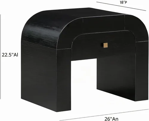 Vista 3 de TOV Furniture Joroba - Mesita de noche (negro)