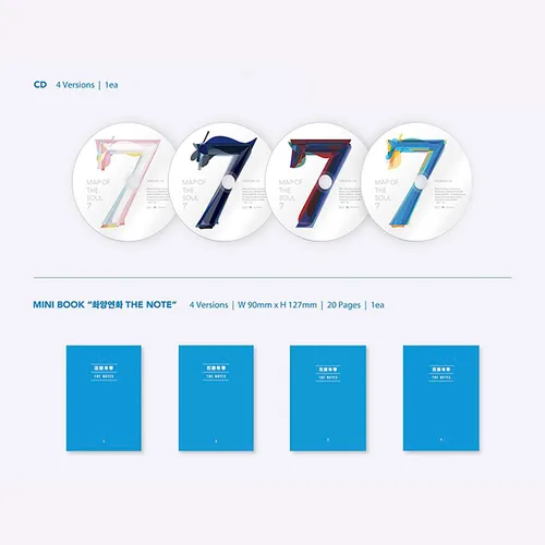 Vista 4 de BTS Album - MAP OF SOUL : 7 [ 3 ver. ] Package + Photo Book + Lyric Book + CD + Mini Book + Photo Card + PostCard + Sticker + Coloring Paper