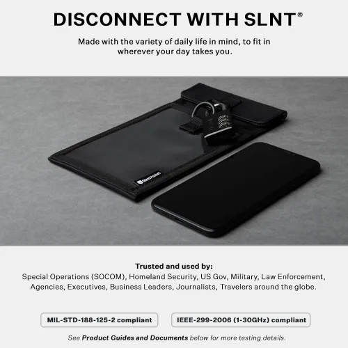 Vista 9 de SLNT Faraday - Funda para teléfono – Bloquea la etiqueta hacia fuera bolsa