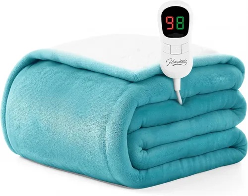 Vista 16 de Homemate Heated Blanket Electric Throw 50"x60" Heating Blanket ETL Cert 02 - Navy Blue