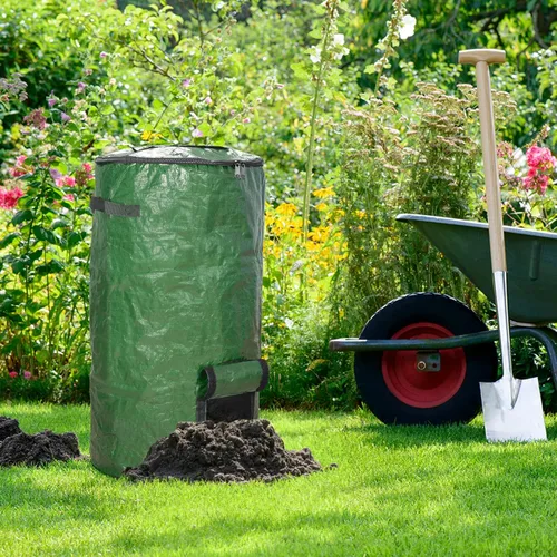 Vista 3 de MyLifeUNIT Contenedores de compostaje para exteriores, contenedor de compostaje para jardín exterior, bolsa de basura reutilizable para jardín, 34