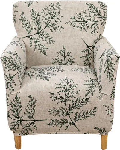 Vista 37 de CRFATOP - Funda elástica para sillón de mediados de siglo moderno de 1 pieza, fundas de silla de acento de jacquard con brazos, fundas de silla