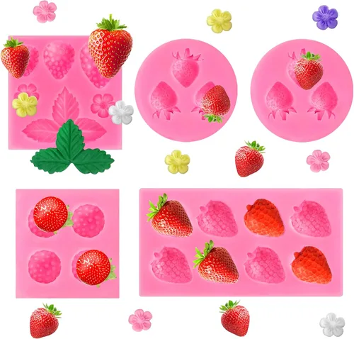 Vista 12 de 2 piezas de moldes de silicona con forma de flores, moldes de silicona para fondant y pastel, moldes de arcilla polimérica con forma de flor