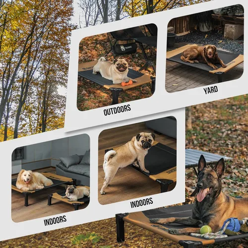 Vista 7 de ONETIGRIS Cama elevada para perros, cama elevada para perros medianos y grandes, para interiores y exteriores, camas elevadas para perros con malla