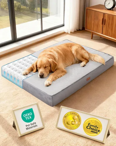 Vista 13 de OhGeni Cama ortopédica para perros pequeños, espuma viscoelástica 01-gris