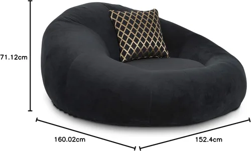 Vista 8 de Seatcraft Asiento de cine en casa de tela negra Tela, espuma de densidad Negro