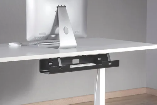 Vista 6 de POUT Organizador universal ancho para organizar cables debajo del escritorio, 23.6 x 5.3 pulgadas, para organización de cables/cables, estante