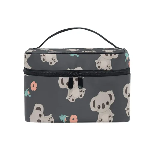 Vista 8 de senya Bolsas de maquillaje de viaje con cremallera, patrón de gatos negros, bolsa de cosméticos, bolsas de aseo y tren, bolsas de almacenamiento