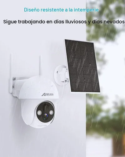Vista 6 de ANRAN Panel solar de 3 W con cable Micro USB de 3 m y puerto Tipo-C, compatible con cámaras de seguridad CCTV con batería recargable, impermeable