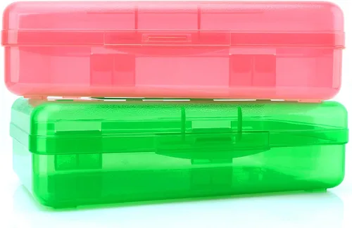 Vista 12 de Estuche para lápices, caja para lápices, estuche transparente para lápices, paquete de 3 estuches de plástico para lápices, estuche para lápices