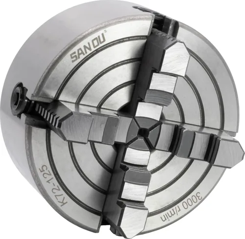Vista 2 de CME Portabrocas de torno independiente de 4 mandíbulas de 5 pulgadas con placa de respaldo semiacabada roscada de 2 1/4"-8, máquina para adaptarse a