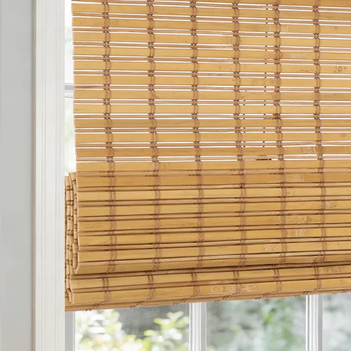 Vista 8 de Sunbox Persianas romanas sin cordones, filtrantes de luz, 100 % naturales, para ventanas, hogar, oficina, puertas francesas, marrón