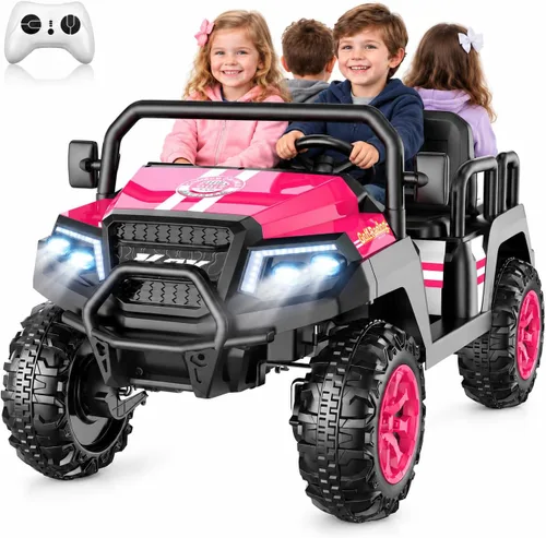 Vista 11 de [Usado] Coche eléctrico de 24 V para niños, automóvil de 4 plazas para niños de 3 a 8 años, color aguamarina