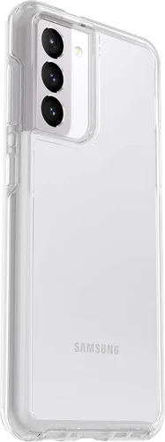 Vista 2 de OtterBox Para Samsung Galaxy S21 5G, elegante funda protectora transparente a prueba de caídas, serie Symmetry Clear, transparente, embalaje