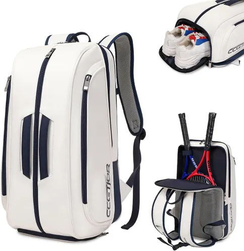 Vista 12 de Tennis Racket Bag Pickleball Padel Backpack With Shoe Compartment, Laptop Sleeve,Fence Hook,Ball Sleeve