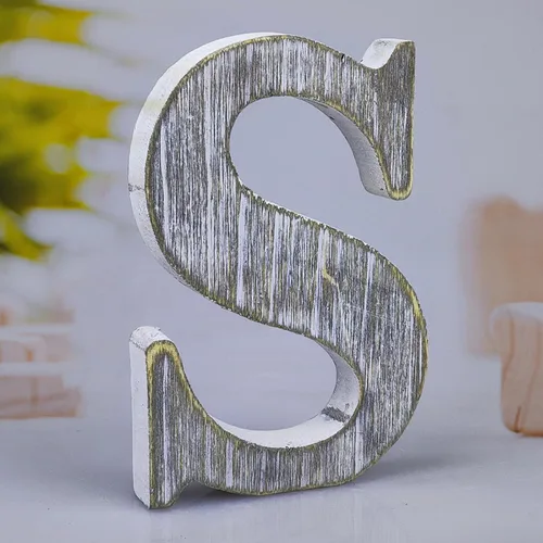 Vista 26 de Letras de madera rústica sin terminar de 8 pulgadas para decoración de pared, letras decorativas de pie en rodajas, decoración de tablero