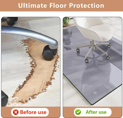 Vista 7 de Alfombrilla de cristal templado gris para silla de 30 x 48