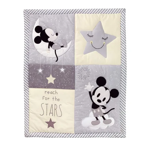 Vista 3 de Lambs & Ivy Mickey Mouse - Juego de ropa de cama para cuna, 4 piezas