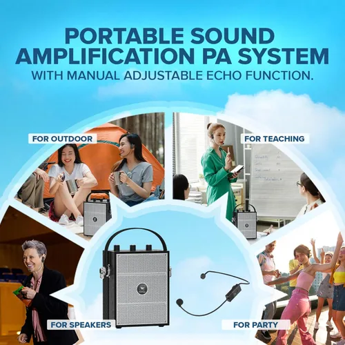Vista 7 de Amplificador de voz Bluetooth 5.3 con auriculares de micrófono inalámbrico, micrófono amplificador inalámbrico personal para profesores, megafonía