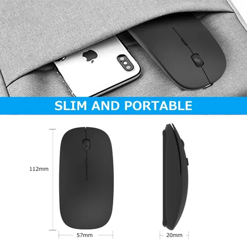 Vista 4 de PEIBO Mouse Inalámbrico Bluetooth para Laptop, Mac, MacBook, iPad, MacBook Air, MacBook Pro, PC, Computadora de Escritorio, Windows, Chromebook
