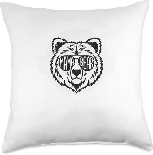 Vista 4 de Funny Mama Bear Merch Store Thou Shall Not Mess with Mama Bear It's Gonna Be Ugly - Almohada de 16 x 16 pulgadas, multicolor