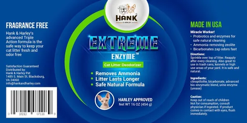 Vista 3 de Extreme Enzyme, eliminador de olores de arena CAT. Polvo desodorizante de triple acción con enzimas naturales, removedores de amoníaco y bicarbonato