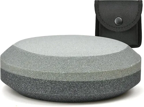 Vista 12 de NedFoss - Disco afilador para hacha/hacha con vaina, piedra de afilar para cuchillos, afilador de grano dual multiusos