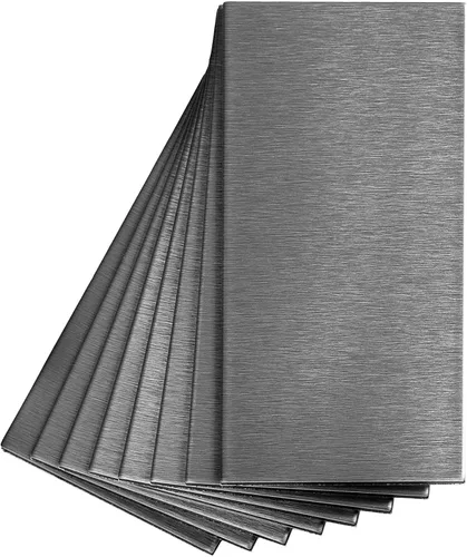 Vista 2 de Aspect azulejos autoadhesivos con acabado metálico y protector para salpicaduras para cocina y baño, 3 x 6 pulgadas.
