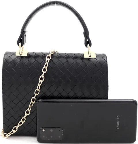 Vista 4 de Trendeology Mini Top-Handle Retro Box Flap PU Leather Satchel Purse Crossbody