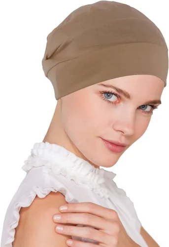 Vista 2 de Gorro de quimioterapia para mujer, tejido de algodón suave, turbante para dormir