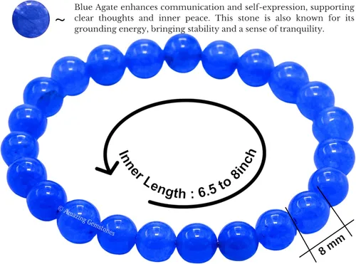 Vista 818 de Amazing Gemstone Pulsera de cristal para mujeres y hombres, pulsera de cristal curativo de protección, pulsera elástica con cuentas de piedras