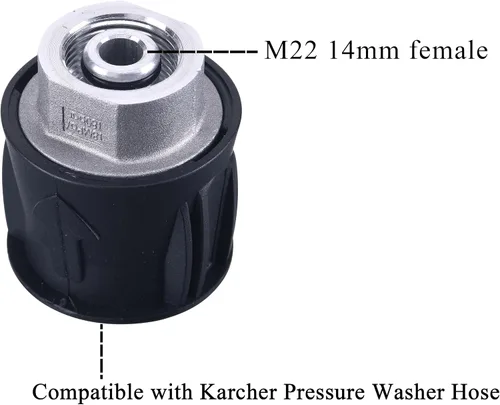 Vista 2 de M MINGLE Adaptador para lavadora a presión para pistola y lavadora eléctrica, solo compatible con manguera Karcher, a M22 0.551 in hembra