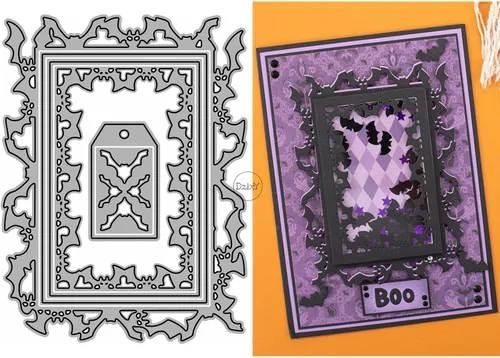 Vista 19 de DzIxY Juego de troqueles de metal fantasma de calabazas de Halloween para hacer tarjetas, juegos de troqueles de papel para grabar, plantillas