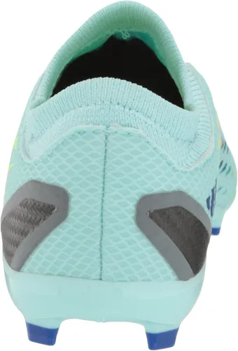 Vista 3 de adidas Tenis unisex de fútbol para niños X Speedportal.3 sin cordones para terreno firme, Clear Aqua-power Blue