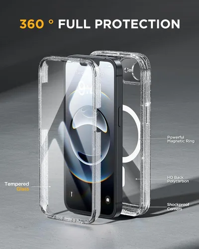 Vista 372 de Miracase Serie de vidrio para iPhone 11 de 6.1 pulgadas, funda protectora de cuerpo completo resistente mejorada con protector de pantalla de vidrio