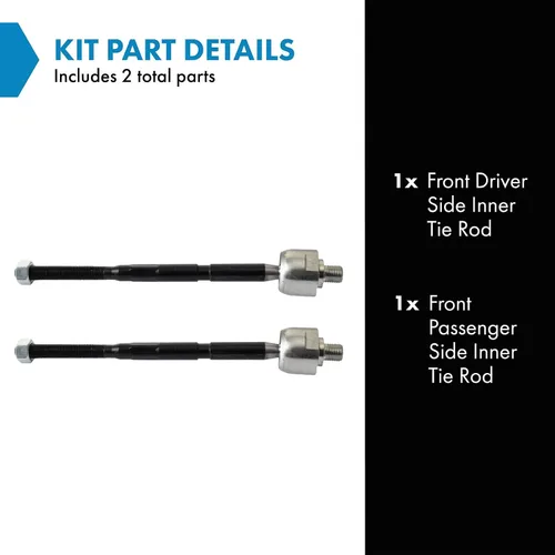 Vista 2 de TRQ Juego de barras de acoplamiento interiores delanteras de 2 piezas compatibles con Fiat 500 2012-2019