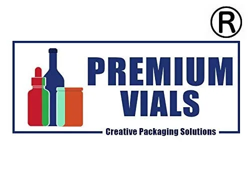 Vista 2 de Premium Vials Botella de vidrio redonda Boston transparente de 1 onza con tapa, paquete de 120