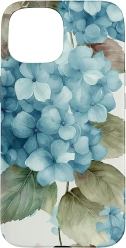 Vista 6 de Watercolor Shabby Chic Blue Hydrangeas Flower Case for iPhone 17