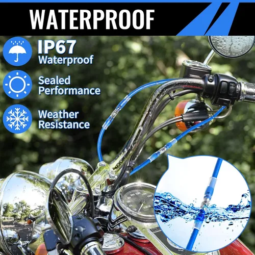 Vista 6 de 450 piezas de conectores de cable con sello de soldadura, conector de tope termorretráctil autosoldable, manga de soldadura impermeable, aislado