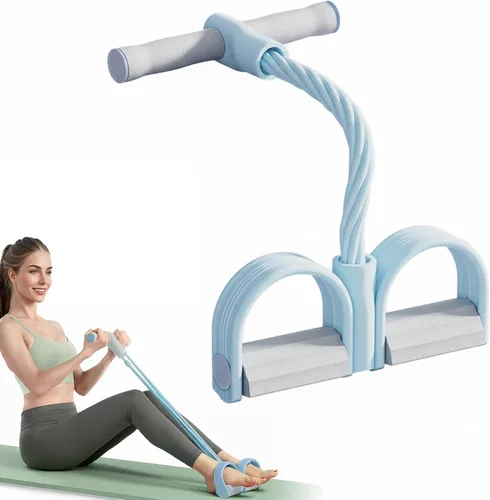 Vista 9 de Sakerplus Banda elástica multifunción de resistencia para yoga, banda elástica para ejercicio, tirador de pedal de estiramiento para entrenamiento
