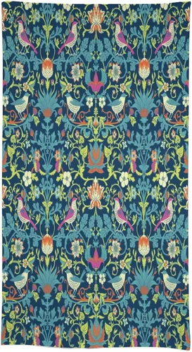 Vista 311 de Mantel Floral Retro de Pájaros, Diseño Original Bohemio William Morris Estampado Cubierta de Mesa para Hogar Picnic Fiesta Comedor Cocina William