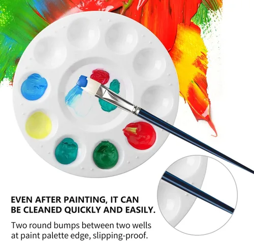 Vista 3 de Paletas de bandejas de pintura, paquete de 6, suministros de pintura, paleta de pintura para niños, paleta de plástico