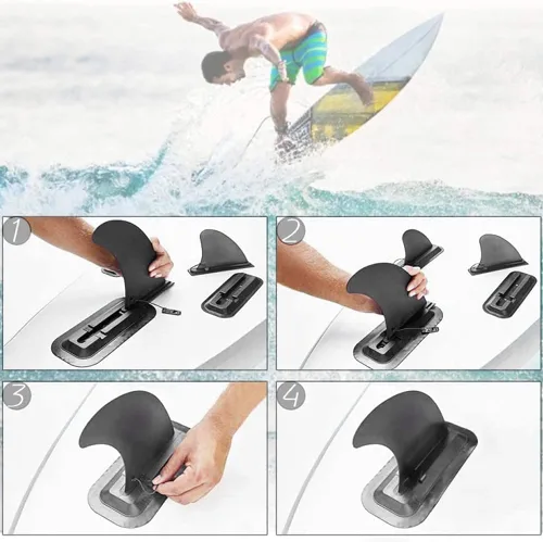 Vista 8 de Aletas de tabla de remo, aleta central de PVC para tabla larga, aleta de windsurf, aleta de tabla de surf duradera para surfear, remar y deportes
