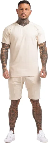 Vista 4 de GINGTTO Conjunto corto de 2 piezas para hombre conjunto casual de verano