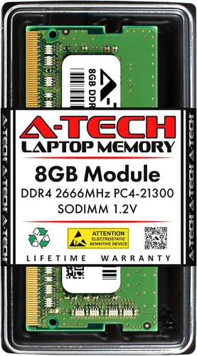 Vista 9 de A-Tech 4GB DDR4 2666MHz PC4-21300 (PC4-2666V) CL19 SODIMM 1.2V 260-Pin sin ECC SO-DIMM Módulo de Memoria RAM para Laptop Notebook
