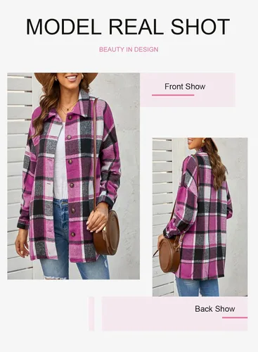 Vista 3 de Dokotoo Chaqueta de moda 2021 con botones y solapa para mujer